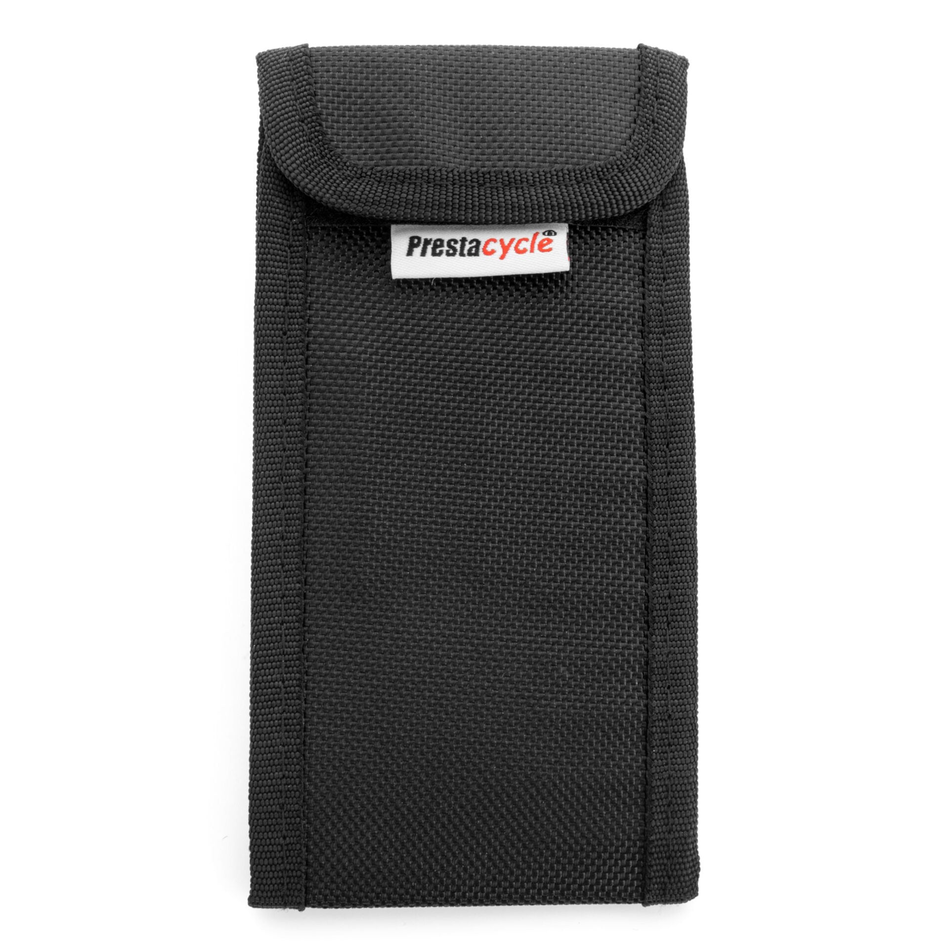 The Prestacycle T-Handle Ratchet wallet is a black, rectangular nylon pouch with a front PrestaCycle tag and flap closure, designed to hold your Prestacycle T-Handle Ratchet Set and 1/4 hex bits. (Wallet only).