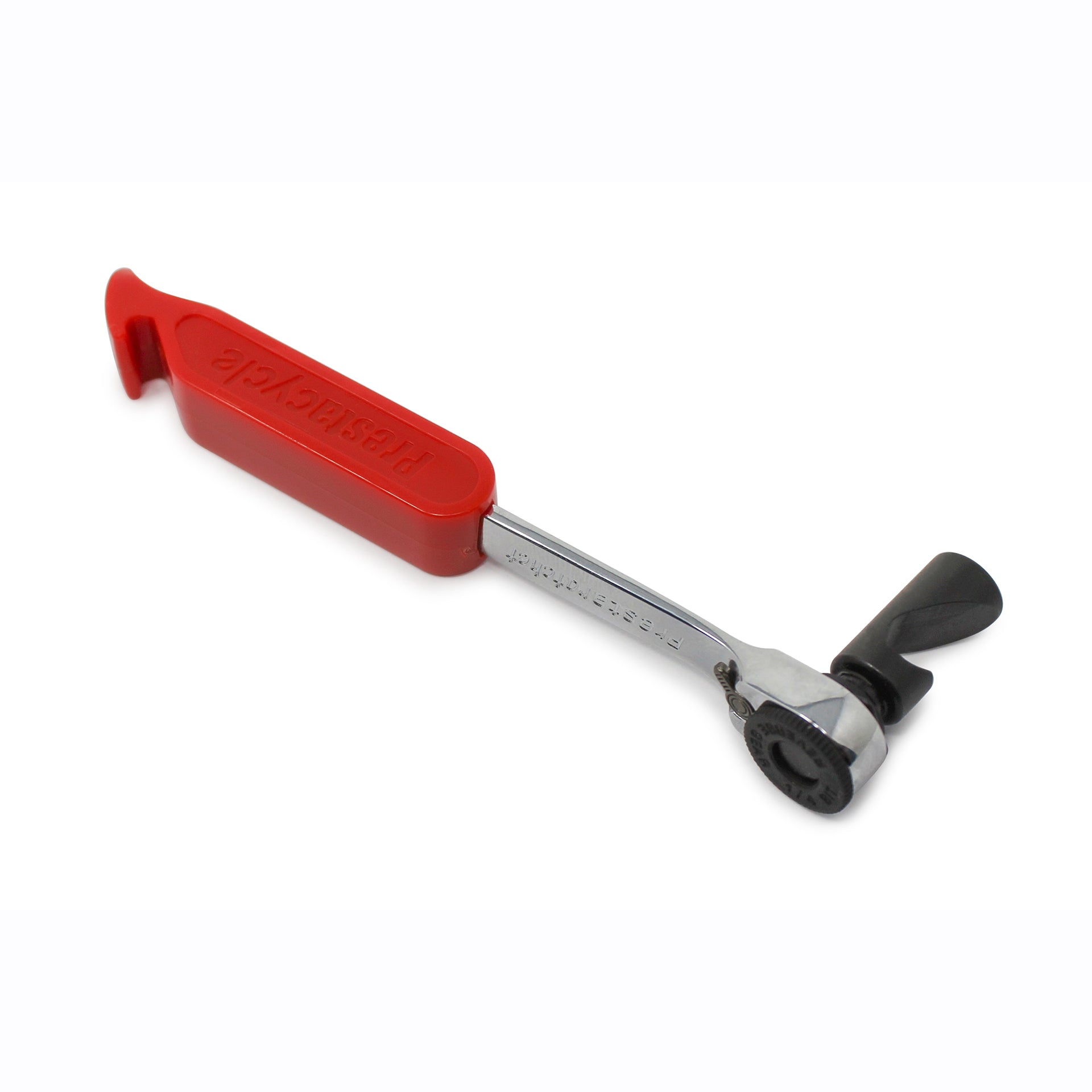 The Prestacycle Bottle Opener Specialty Bit by Prestacycle is a metal and plastic tool for opening bottle lids, designed as part of our accessory line.