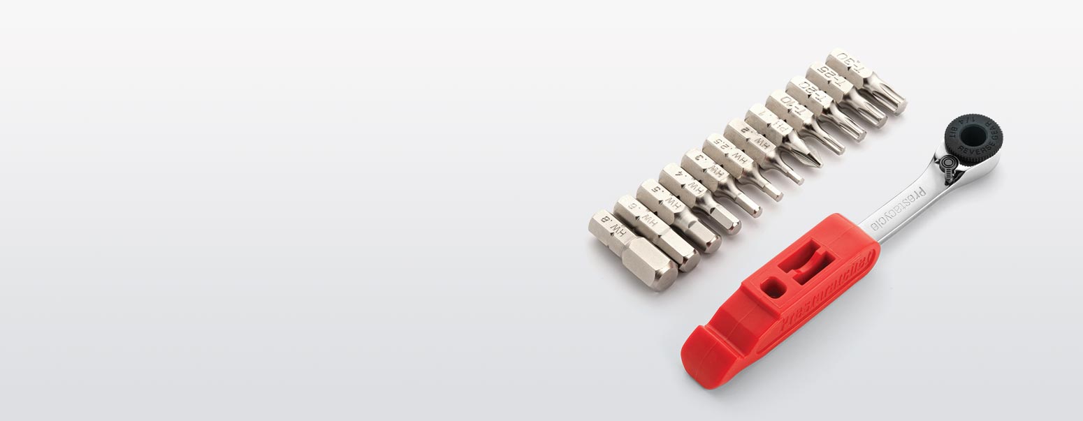 prestaratchet go multitool for cyclists small compact includes 12 bits