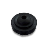 The Prestacycle Prestaflator Big Presta Head Gasket is a black, round rubber gasket with a raised center and central hole, designed for compatibility with Presta pump heads, shown against a white background.