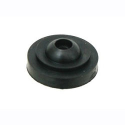 The Prestacycle Prestaflator Big Presta Head Gasket is a black rubber grommet with a central hole, slightly raised center, and flat edges, shown on a white background.