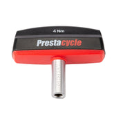 The Prestacycle Pro TorqKeys 4Nm T-Handle Torque-Limiting Bits Tool offers maintenance-free precision and an ergonomic black and red handle—ideal for accurate tightening with your favorite torque tools.