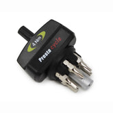 The Prestacycle Mini TorqKeys 4Nm preset torque tool features a black handle, labeled indicators, and nickel-plated S2 steel bits. This maintenance-free tool and its 6 bits with holder are shown on a white background.