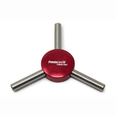 The Prestacycle Three Way Y Bits Tool by Prestacycle features three metal handles extending from a central red hub in a Y-shape, shown on a white background.