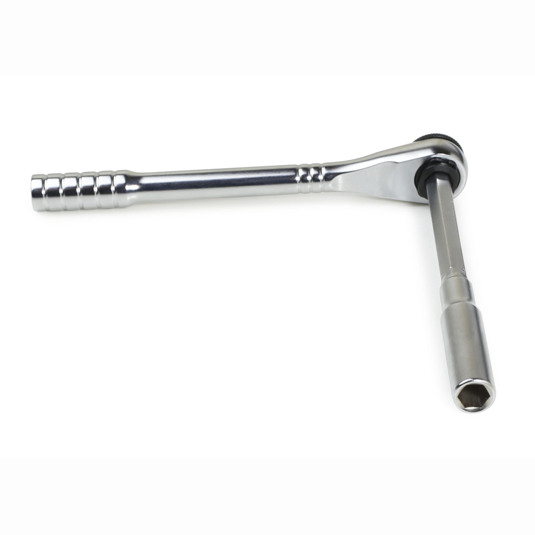 The Prestacycle T-Handle Ratchet, a compact 3-way ratchet and extension tool set from Prestacycle, is designed in an L shape on a white background—ideal as a pocket-sized solution for quick fixes.