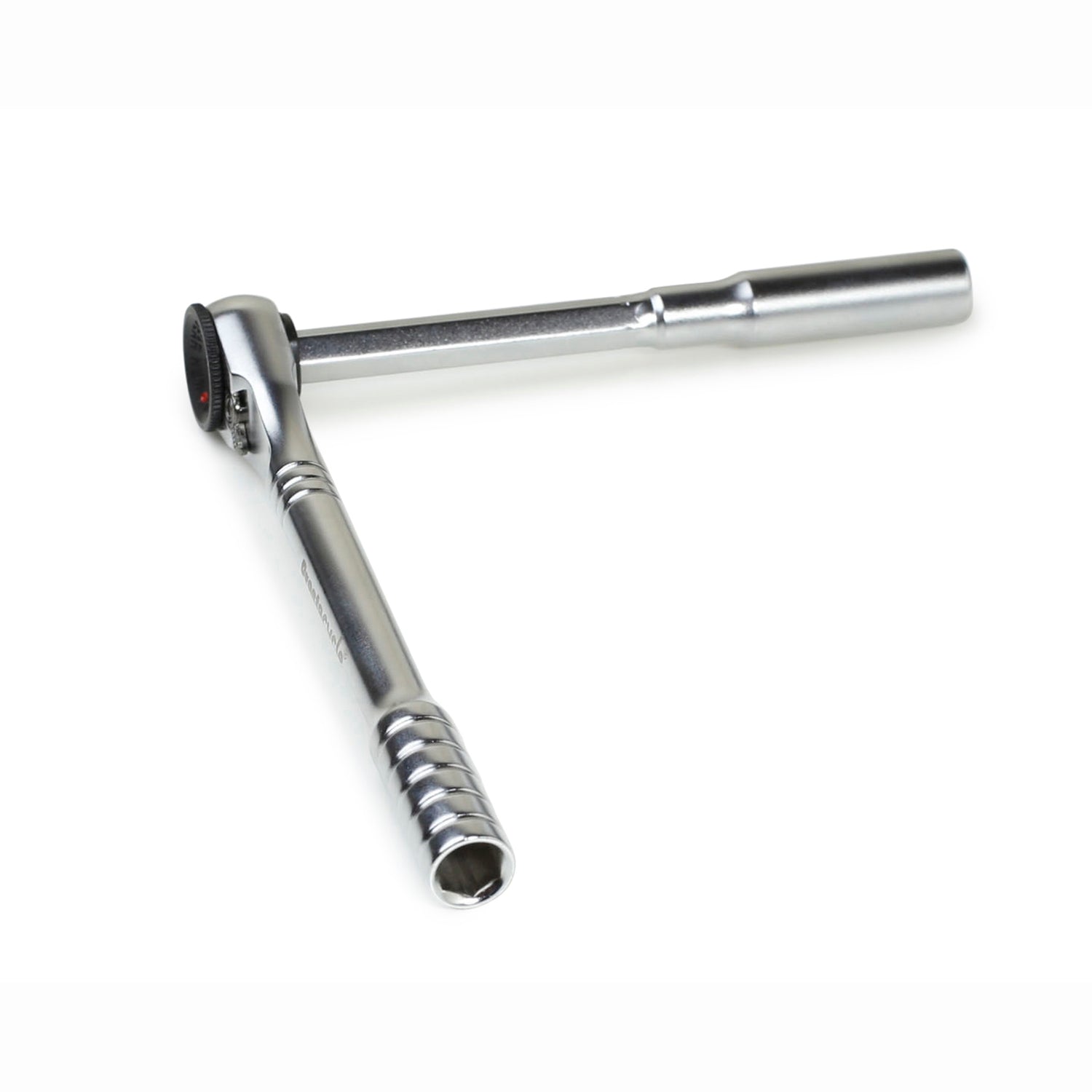The Prestacycle T-Handle Ratchet Deluxe is a 3-way ratchet and T-handle tool kit by Prestacycle, shown with an extension bar at a right angle on a white background—ideal for any bike multi-tool kit.