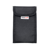 The Prestacycle T-Ratchet Pro Wallet Kit features a black textured nylon pouch with flap closure and a subtle front Prestacycle logo tag. Ideal for storing bike hand tools or the T-Ratchet set. Shown against a white background.