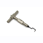The Prestacycle Dental Pick Specialty Bit by Prestacycle features a T-shaped handle and a hooked, angled tip—perfect for precision work, adjusting tool accessories, or cleaning chains and cogs.