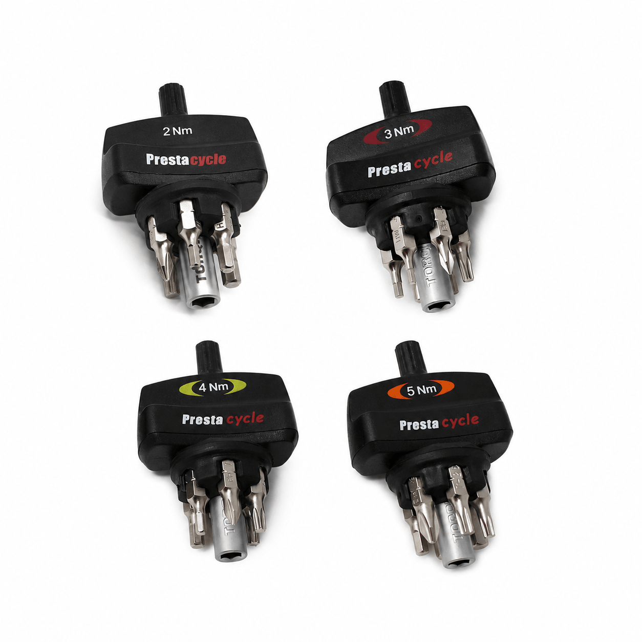 Mini TorqKeys - Preset Torque Tool w/6 Bits &amp; Holder - 2Nm, 3Nm, 4Nm &amp; 5Nm Bundle - Prestacycle